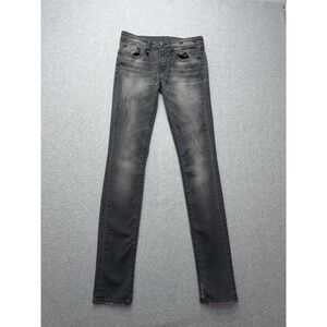 R13 Jeans Womens 24 Gray Black Skinny Made‎ in Italy Distressed R13WM0002-37